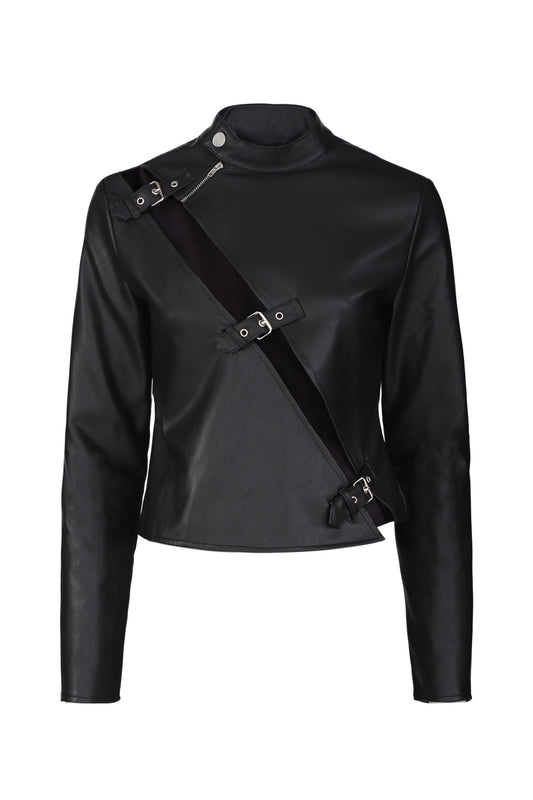 Gina - black leather jacket